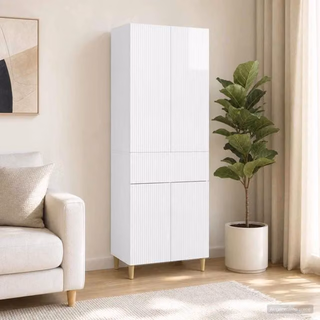 Set di armadi 2 pz Bianco Lucido Legno ingegnerizzato 3416587