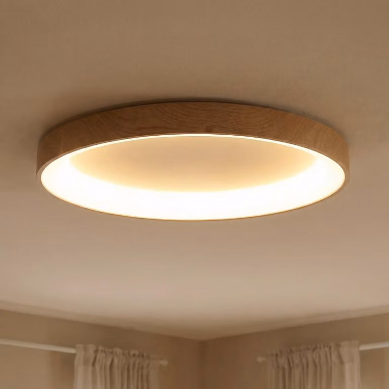 Mantra Iluminación Plafoniera a LED Niseko II, dimmerabile, Legno chiaro, Soggiorno / Sala da pranzo, Alluminio, Moderno, Plafoniera LED