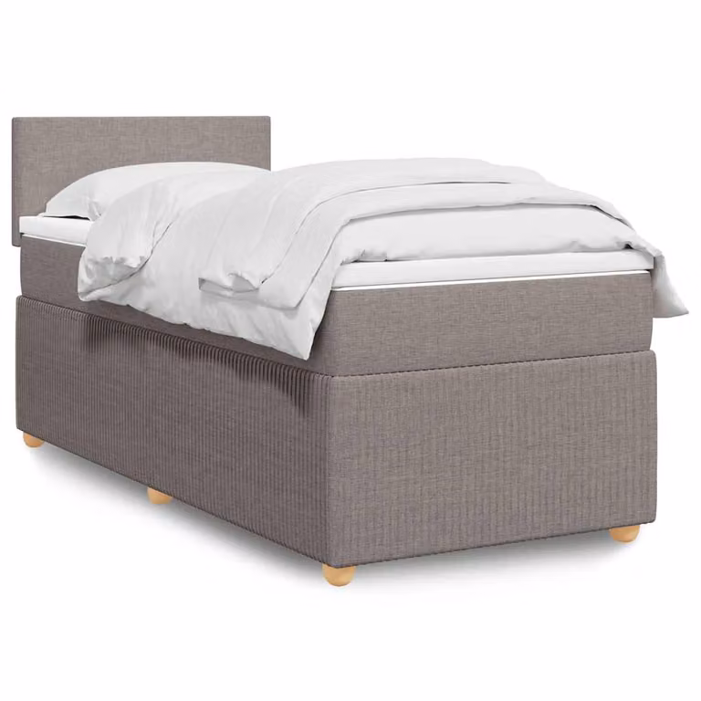 vidaXL Giroletto a Molle con Materasso Ibrido in Tessuto Tortora L/P/H: 90 x 200 cm