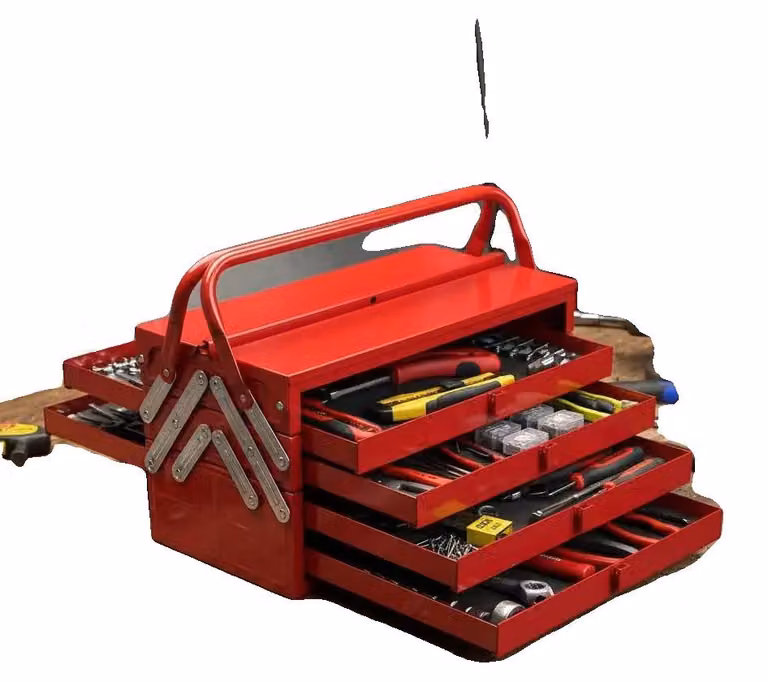 Custodia per attrezzi, design a 3 livelli, organizer portatile, colore verde militare