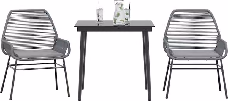 Maison Exclusive - Set da Pranzo da Giardino 3 pz con Cuscini in Polyrattan Vetro