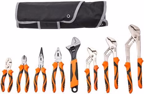 Set di 8 Pinze VEVOR in Acciaio 45# con Borsetta Portatile, Colore Nero