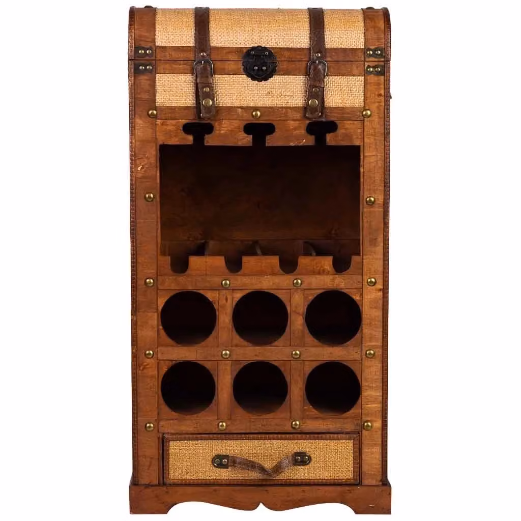 Baul porta bottiglie Wanderlust Deco in legno marrone L: 44 cm, P: 30 cm, H: 85 cm – 2