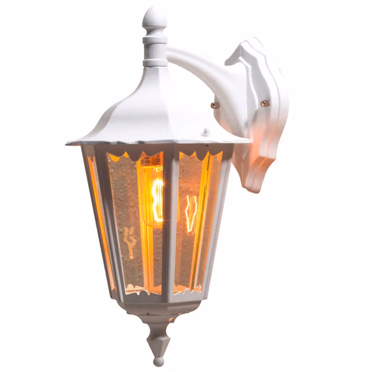 Applique Konstsmide Firenze in alluminio laccato bianco con vetro trasparente