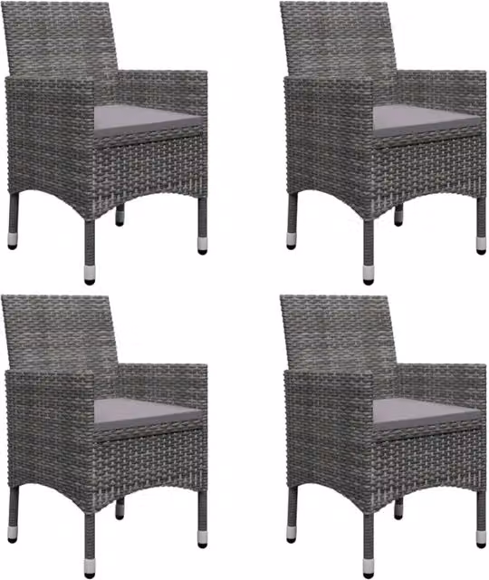 Set Mobili da Pranzo per Giardino 5 pz Grigio 3068736