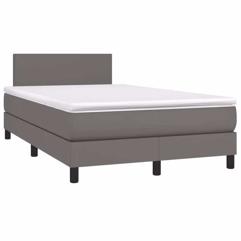Maison Exclusive - Letto boxspring con materasso grigio 120x190 cm in ecopelle