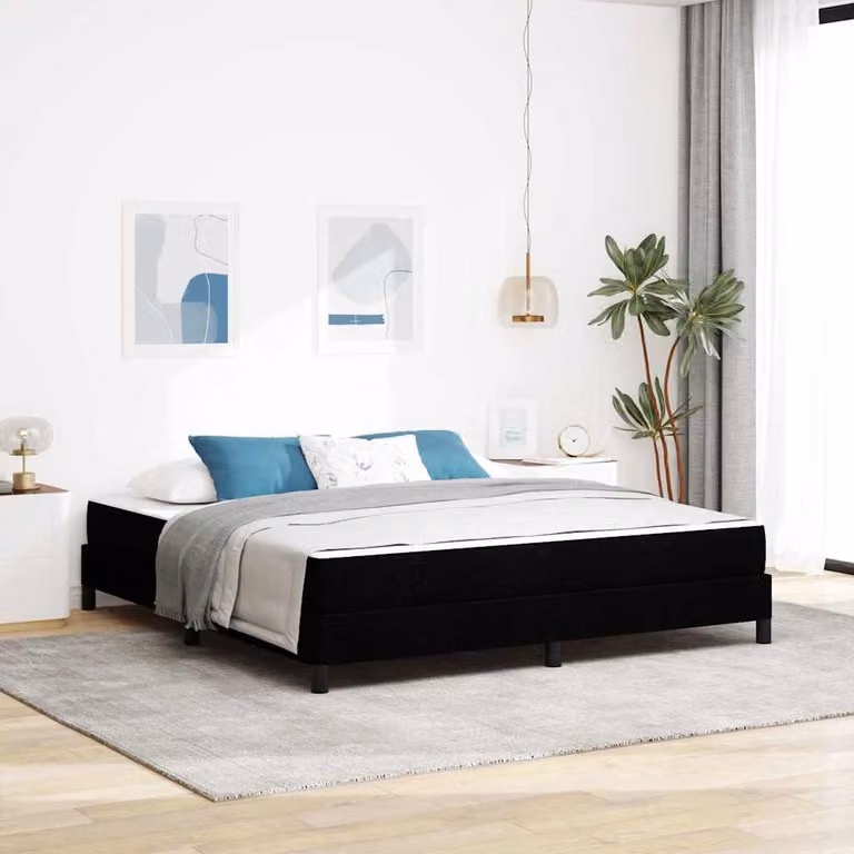 Maison Exclusive - Letto boxspring nero 180 x 200 cm tessuto