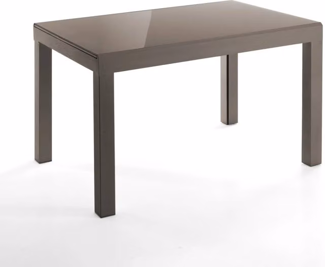 Tavolo allungabile in vetro temprato tortora cm. H.75 x P.83 x L.120