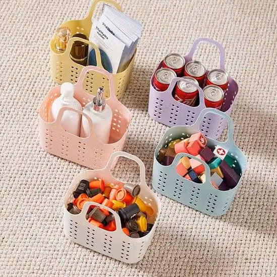 Set di 5 portasciugamani da bagno con comode maniglie - Articoli per il bagno - Organizer da bagno - Cestino portaoggetti leggero e multifunzionale per bagno, WC e doccia