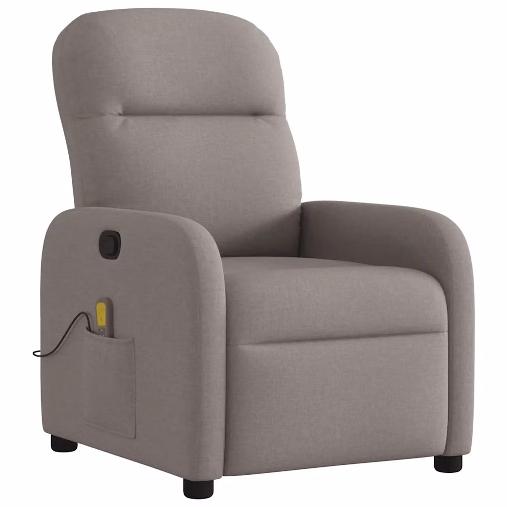 Poltrona Reclinabile Relax vidaXL in Tessuto Beige e Grigio con Braccioli e Regolazione Manuale – 2