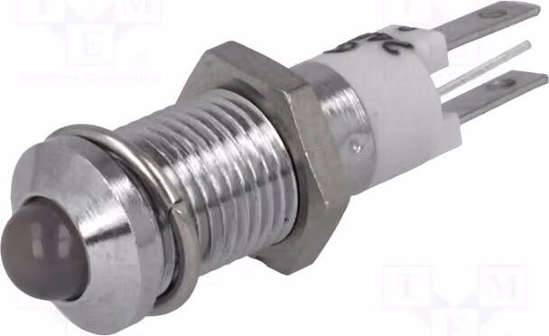 1 x Indicatore luminoso: LED, apertura: Ø 8,2 mm, 24÷28 VDC, grado di protezione IP40, convesso, metallo, modello SMQE08214, LED