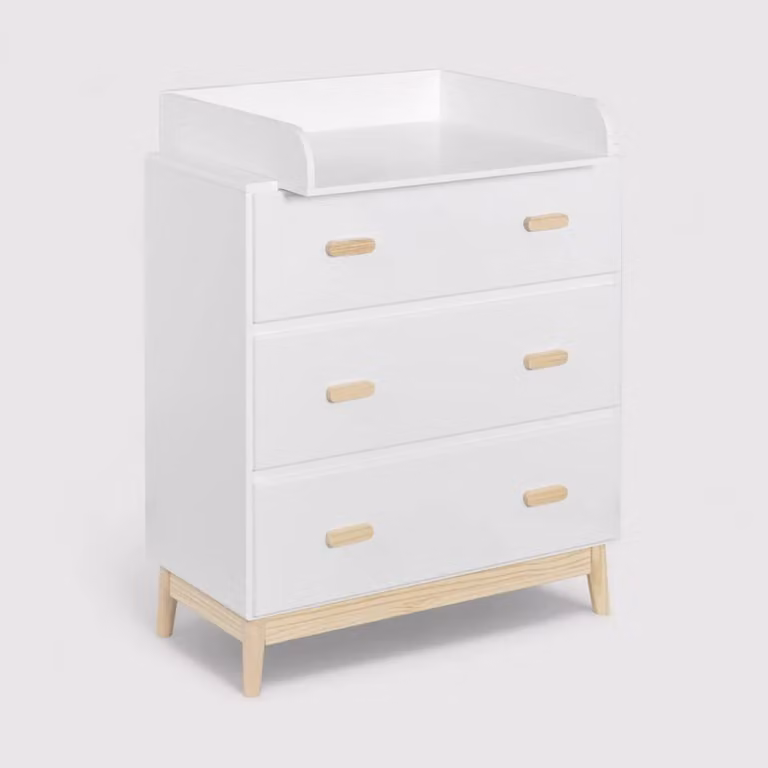 Betula - Cassettiera con fasciatoio removibile e 3 cassetti