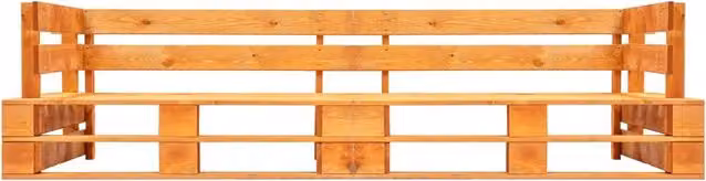 Divano da giardino a 2 Posti su Pallet-Sofa da Giardino-Divano da esterno in Legno Marrone ambra