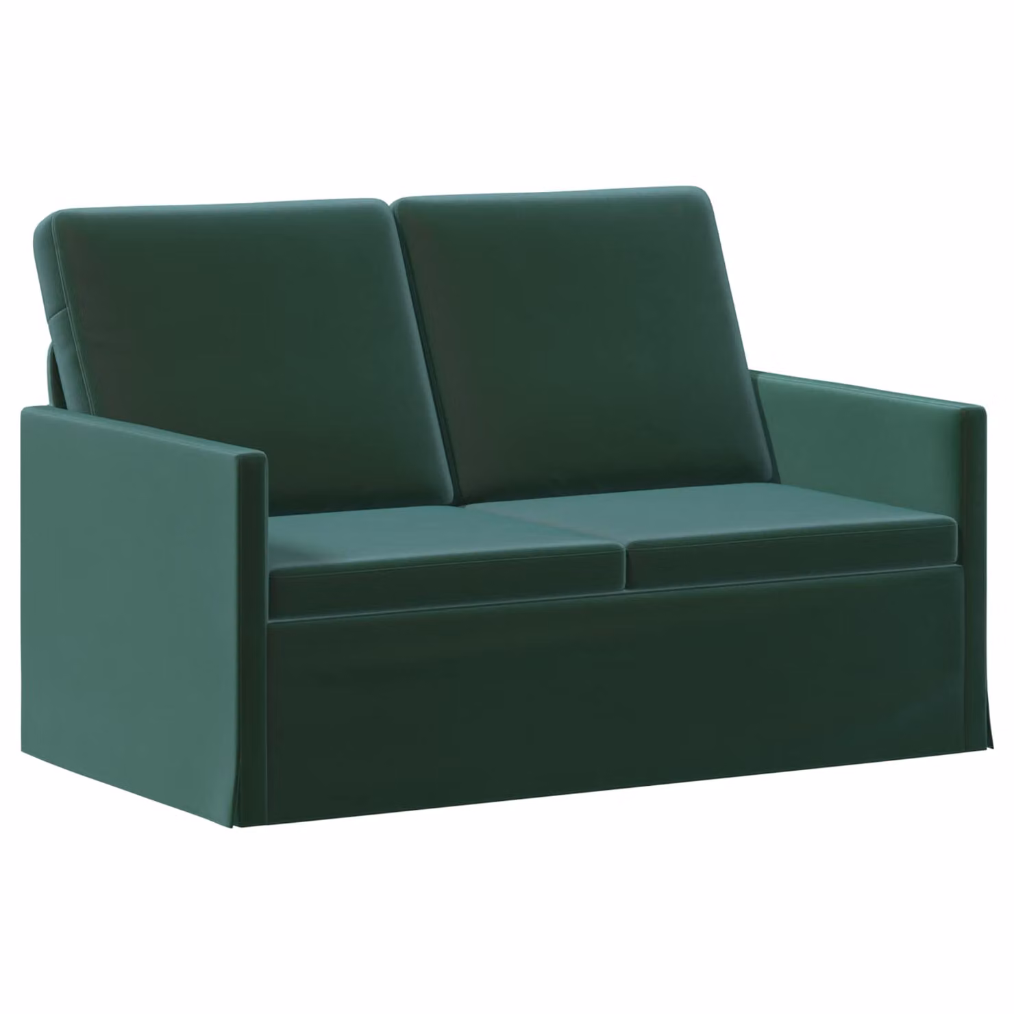 Divano a 2 posti vidaXL in velluto verde con struttura in metallo L: 130 cm, P: 81 cm, H: 82 cm