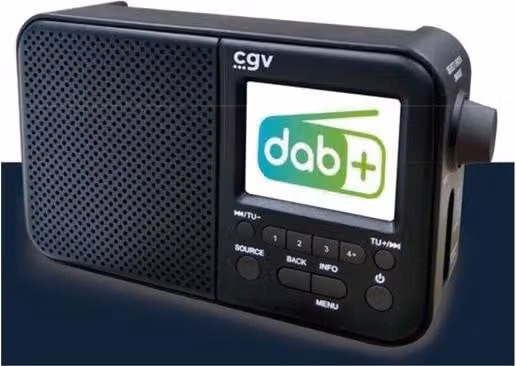 Radio portatile DAB+ e FM - CGV - DR7+ - Schermo a colori TFT da 2,4 pollici - Ingresso per cuffie - Consumo energetico ridotto