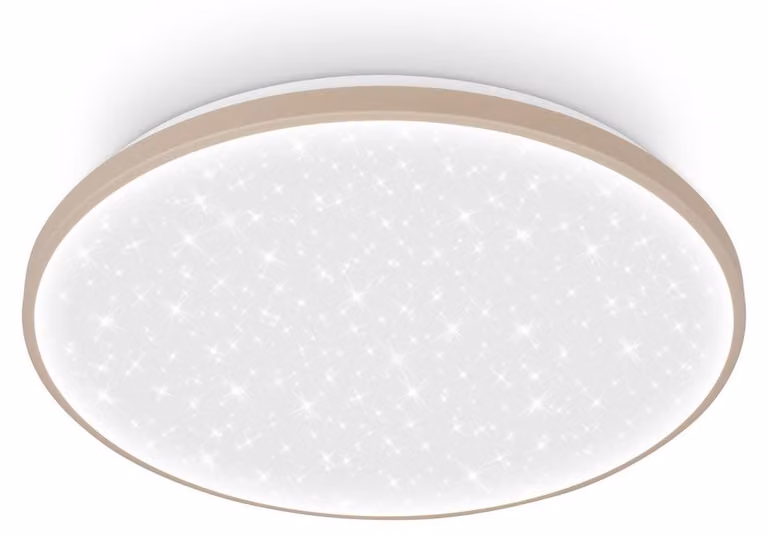 Briloner Plafoniera LED dimmerabile Ø 48 x 6,5 cm rotonda 60 W 8000 lm 4000 K bianco neutro effetto cielo stellato beige - Lampada da soffitto soggiorno camera da letto