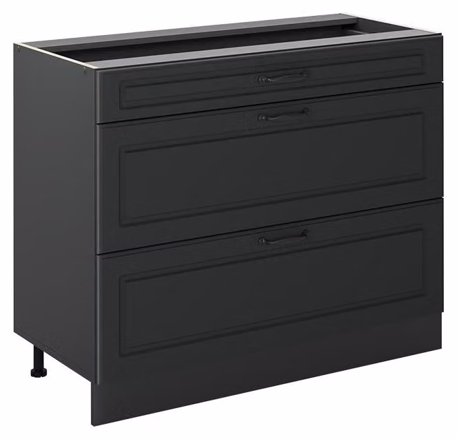 Mobiletto base per cucina Vicco R-Line Antracite country/Antracite 100 cm senza piano di lavoro, Model 71570