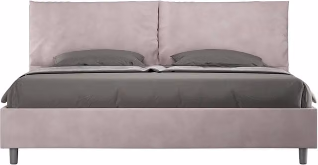Letto Matrimoniale King Size Antea Large con Rete Imbottita in Microfibra Colore Glicine L/P/H: 200 x 200 x 110 cm – 1