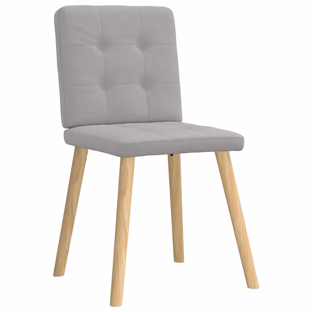 Set di 4 sedie da pranzo vidaXL in tessuto grigio con struttura in legno di gomma e metallo – 2