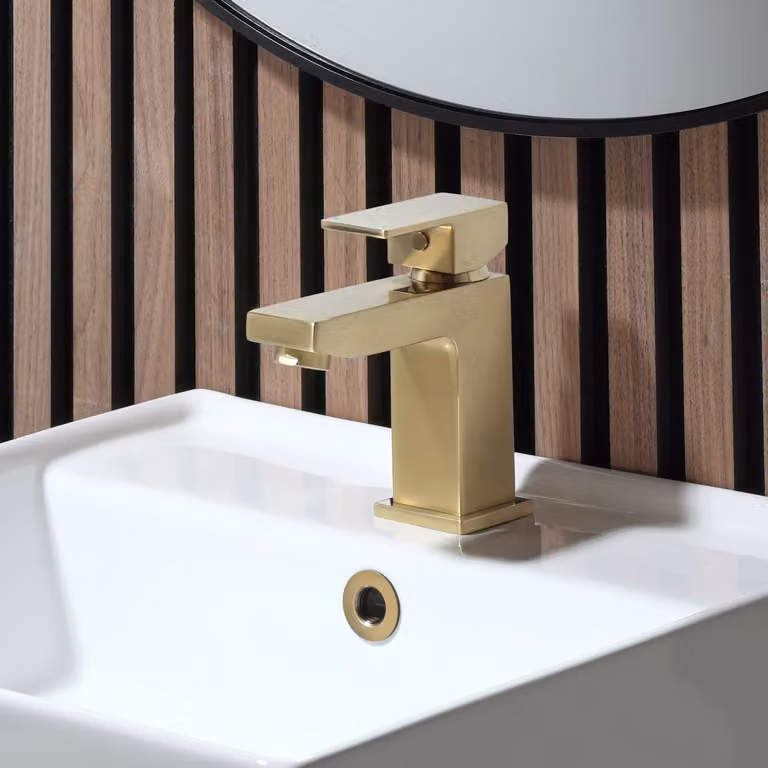 Miscelatore Moderno per Lavabo Monoforo - Oro Satinato