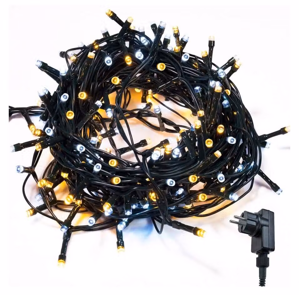 Catena luminosa da 2 metri, filo di rame, luce bianca fredda, alimentazione a batteria