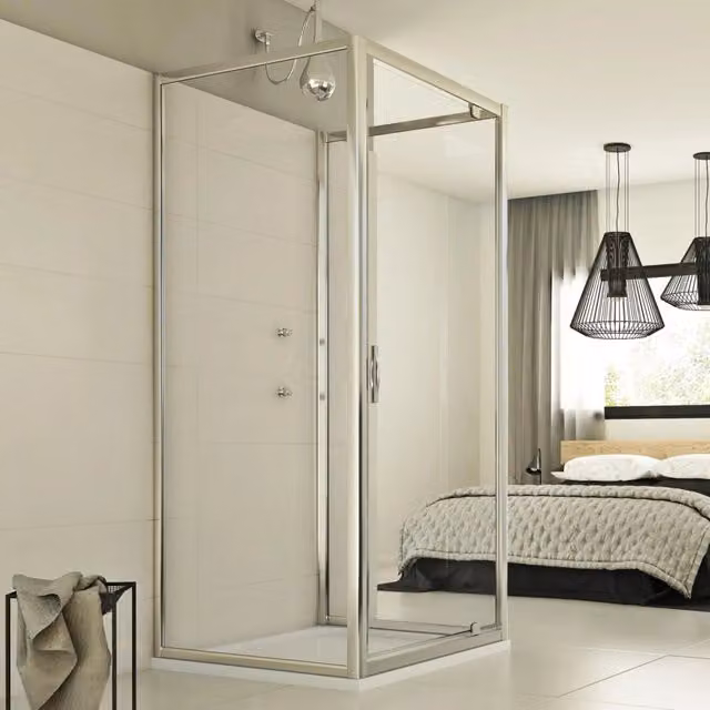 Box Doccia Trio 1 IDRALITE Trasparente con Anta a Cerniera L: 90 cm, P: 75 cm, H: 198 cm