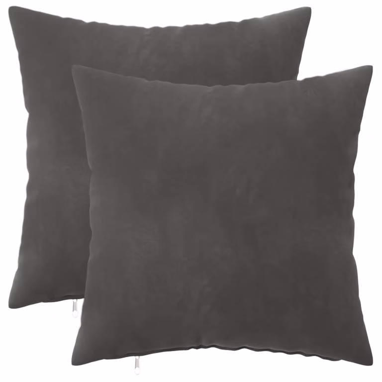 Set di 2 cuscini vidaXL HEERLEN in velluto grigio, L/P/H: 40 x 40 x 40 cm