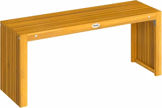 Panchina da giardino Minimal in legno di acacia a 2 posti, Grigio e Marrone, L: 110 cm