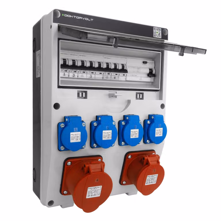 Distributore di corrente da cantiere TGD-S/FI CEE 32A/16A 4x230V Distributore di corrente VDE Doktorvolt