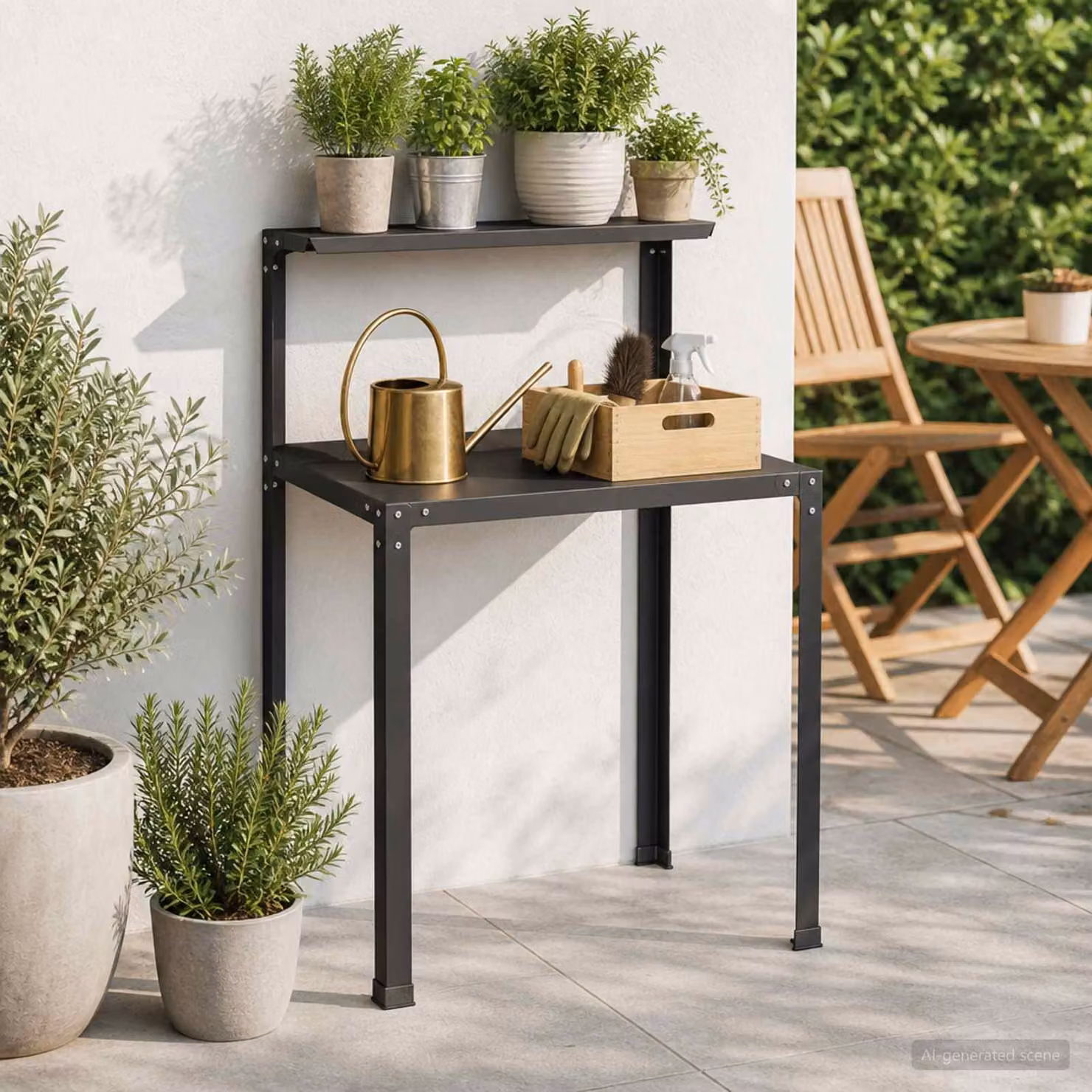 vidaXL Tavolo da rinvaso moderno in metallo nero L 100 cm x P 50 cm x H 104 cm
