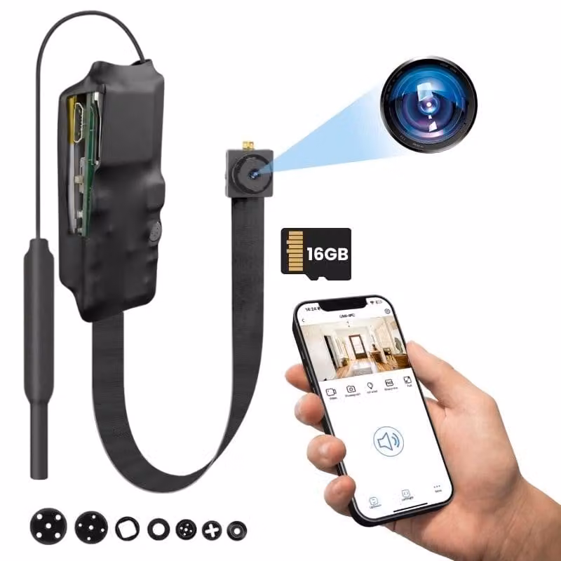 Mini modulo camera iUni IP75, Wi-Fi, 16GB, visualizzazione in diretta sul telefono