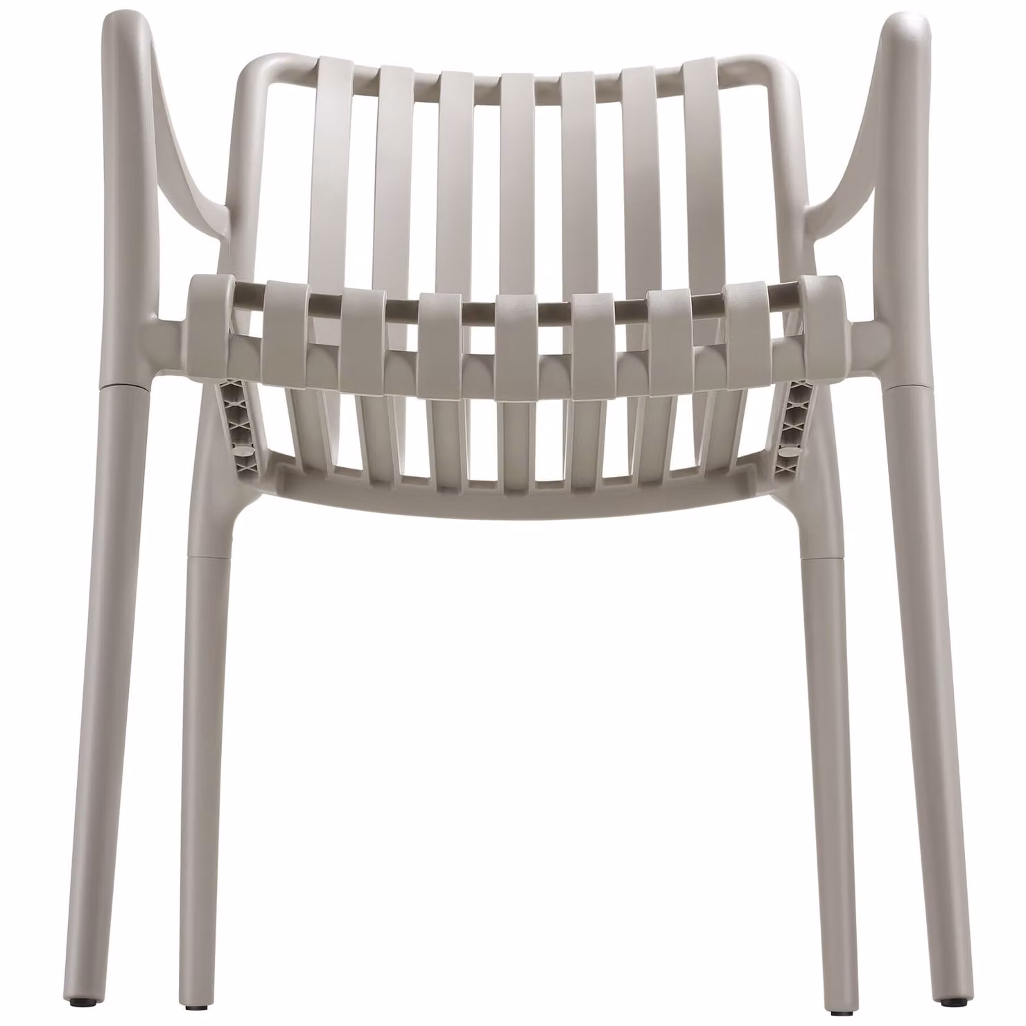 Set di 2 sedie da giardino moderne TecTake GmbH in plastica beige, impilabili e resistenti alle intemperie – 1