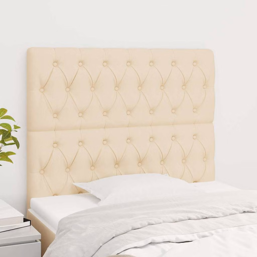 Testiera per letto imbottita vidaXL in tessuto beige L: 90 cm, P: 7 cm, H: 118-128 cm