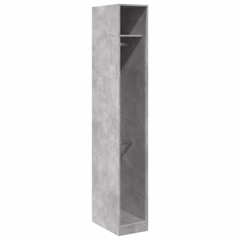 Armadio Grigio Cemento 30x50x200 cm in Legno Multistrato