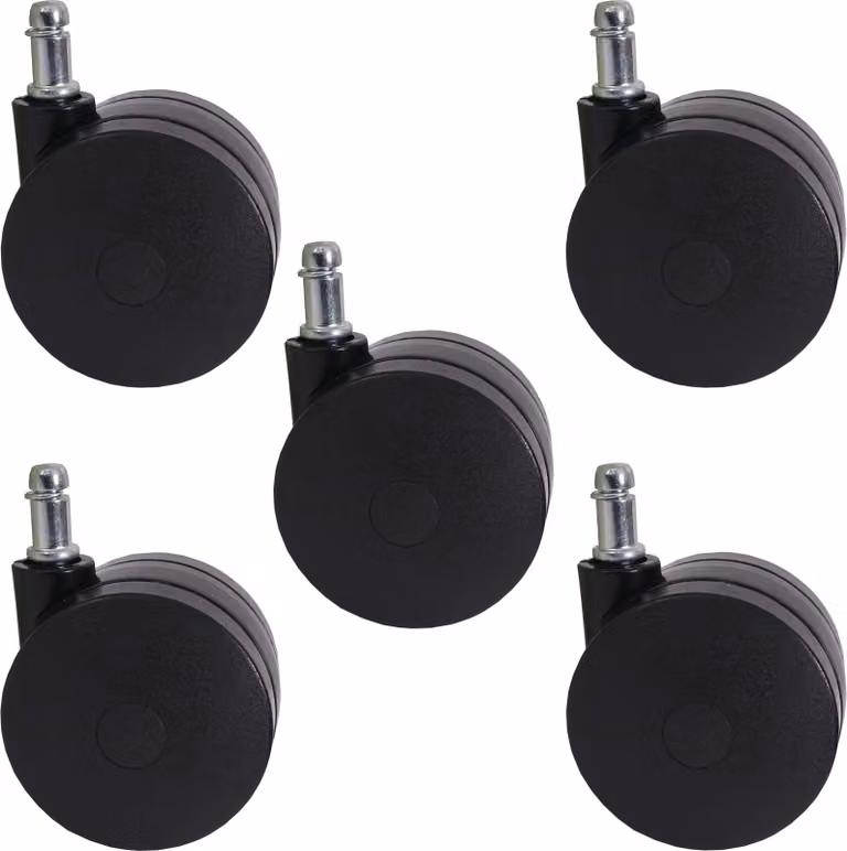 set di 5 rotelle universali T533, rotelle per sedie da ufficio, portata 150 kg, Ø 11 mm per impieghi gravosi