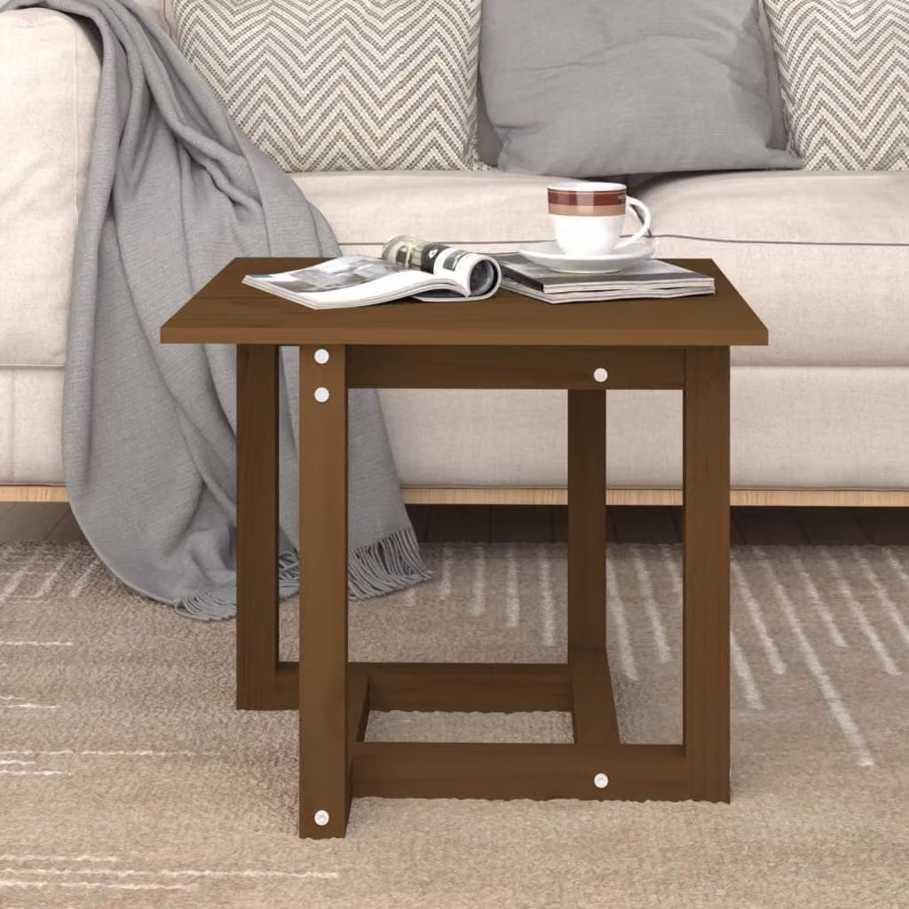 vidaXL Tavolino marrone miele 50x50x45 cm in legno di pino massiccio - Tavolino - Tavolini - Tavolino - Tavolino da divano