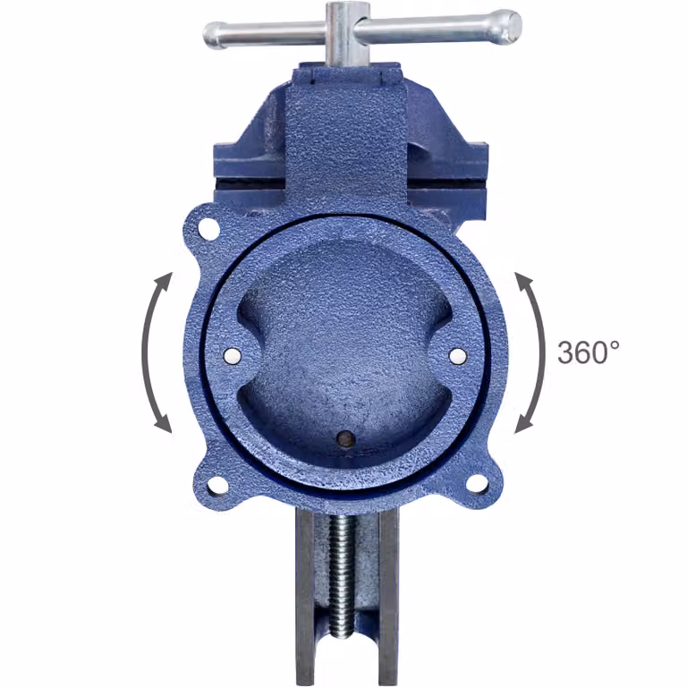 Morsa a vite con incudine TecTake GmbH in ghisa blu, girevole a 360 gradi, apertura 165 mm