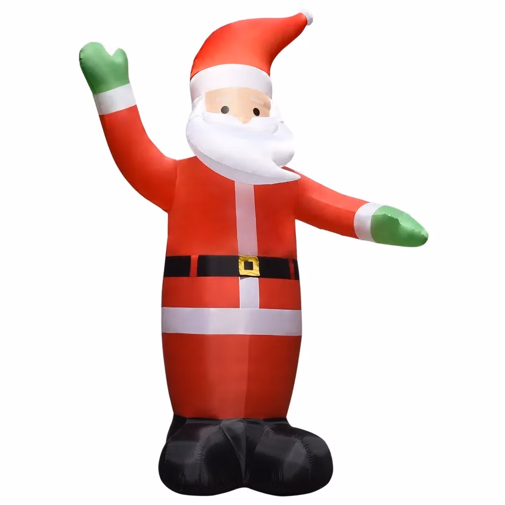Decorazione di Babbo Natale Gonfiabile con LED vidaXL, Rosso, Altezza: 4,5 m – 2