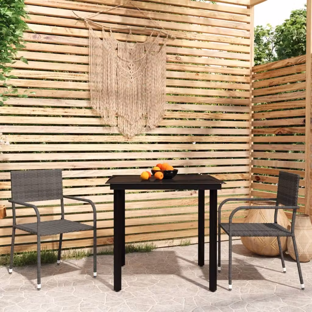 Maison Exclusive - Set da pranzo da giardino a 3 pezzi, grigio