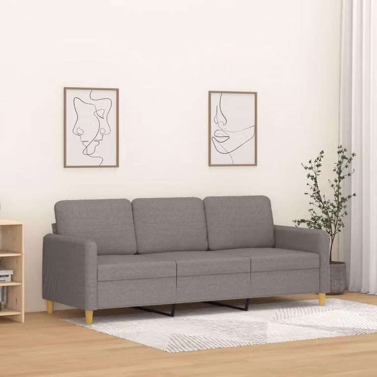 Divano Maison Exclusive, color taupe, 3 posti, 180 cm, rivestito in tessuto