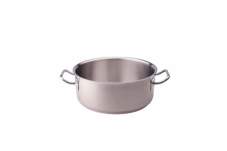 Casseruola Bassa in acciao inox per induzione, due maniglie, diam. 16cm