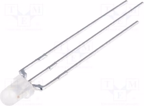 2 LED, 10 mcd, 3 mm, rosso/verde, L-115WEGW-CA, diodi LED a foro passante, 3 mm, 60°, 7 mcd, bicolore