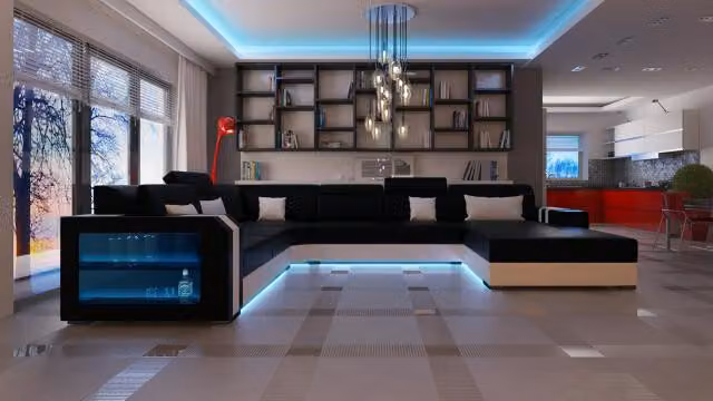 Divano angolare, divano in pelle, divano imbottito, divano ad angolo, set di divani, divani di design