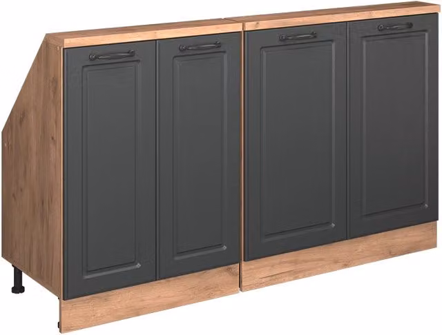 Set di mobili sottotetto Rion Antracite rustico/Rovere dorato Set di 2 Vicco