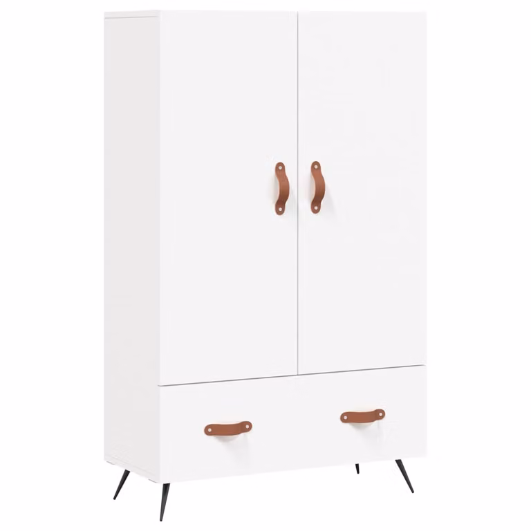 Credenza Bianca 69,5x31x115 cm in Legno Multistrato