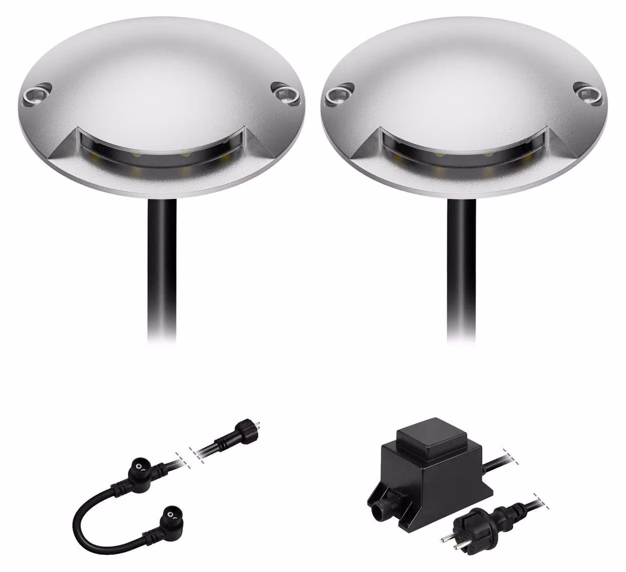 Lampada da terra a LED Bunda, set da 2, luce bianco caldo, grado di protezione IP67, resistente fino a 1000 kg