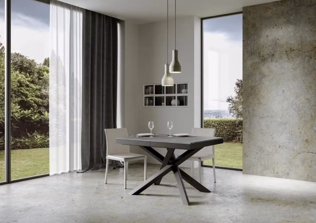 Tavolo da pranzo allungabile Volantis Evolution GIORDANOSHOP colore grigio L/P/H: 120-380 x 90 x 77 cm – 2