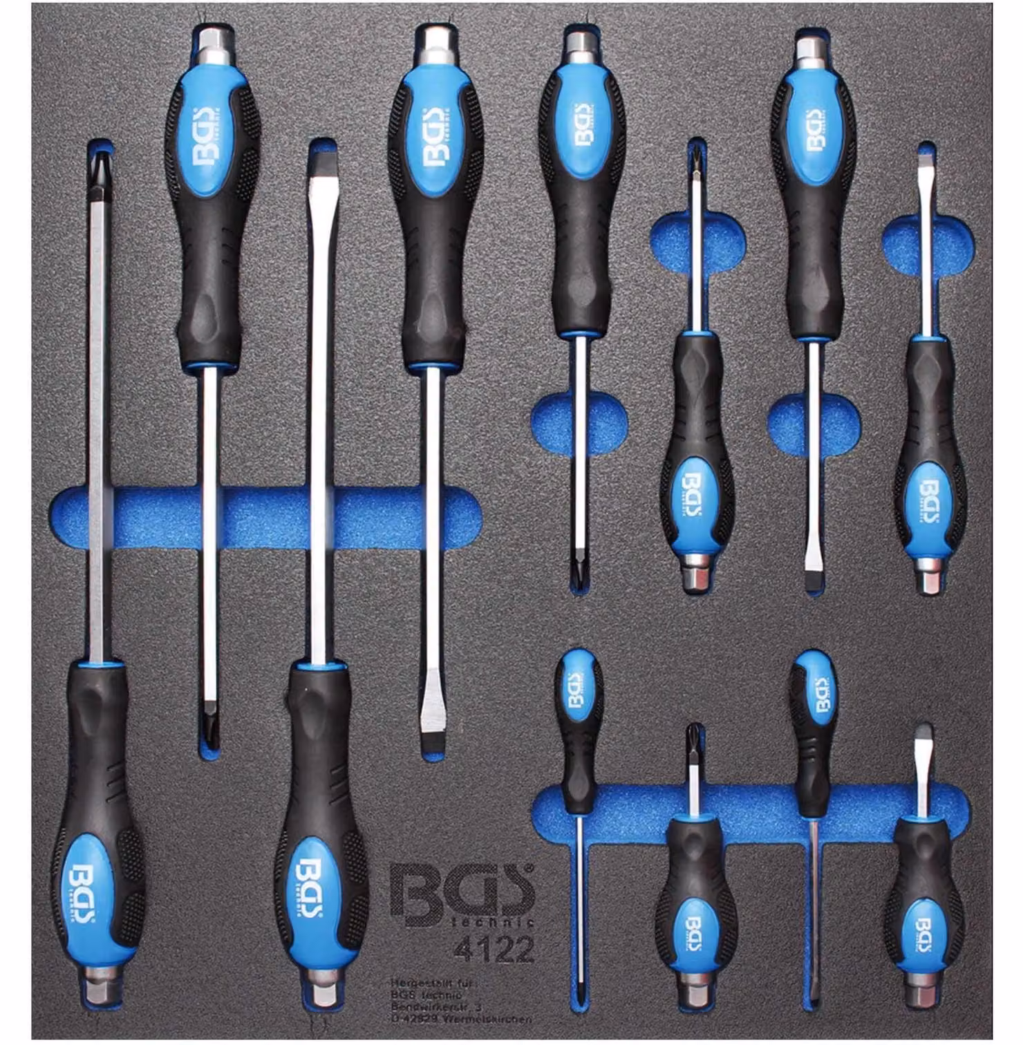 BGS carrello da officina inserto 2/3: set di cacciaviti da 12 pezzi - 4122
