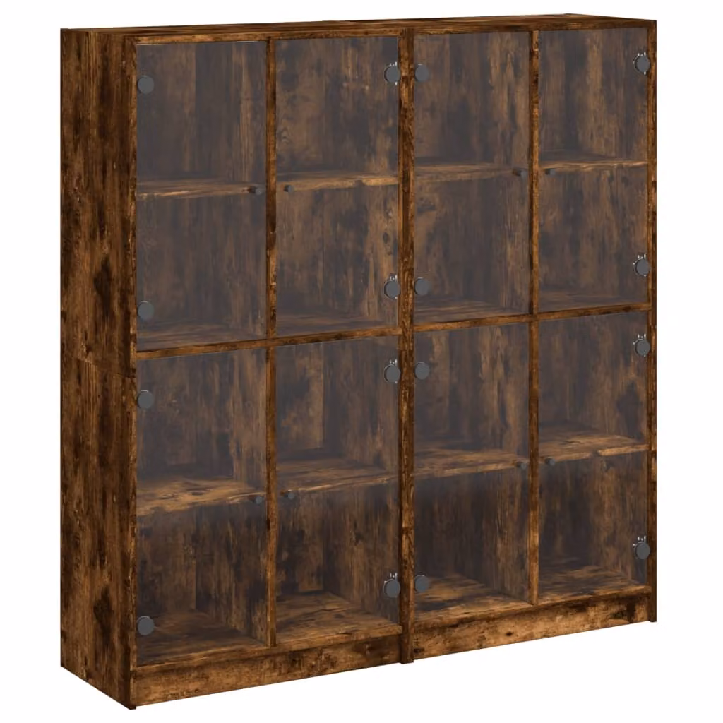 Libreria Ante Rovere Fumo 136x37x142 cm in Legno Multistrato
