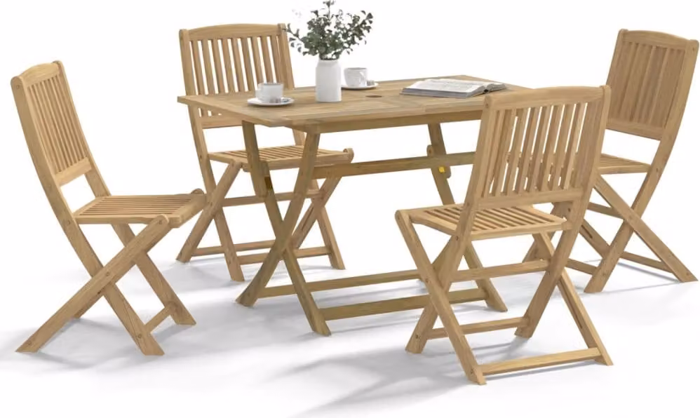 Maison Exclusive - Set da pranzo da giardino in legno massello di acacia, 5 pezzi